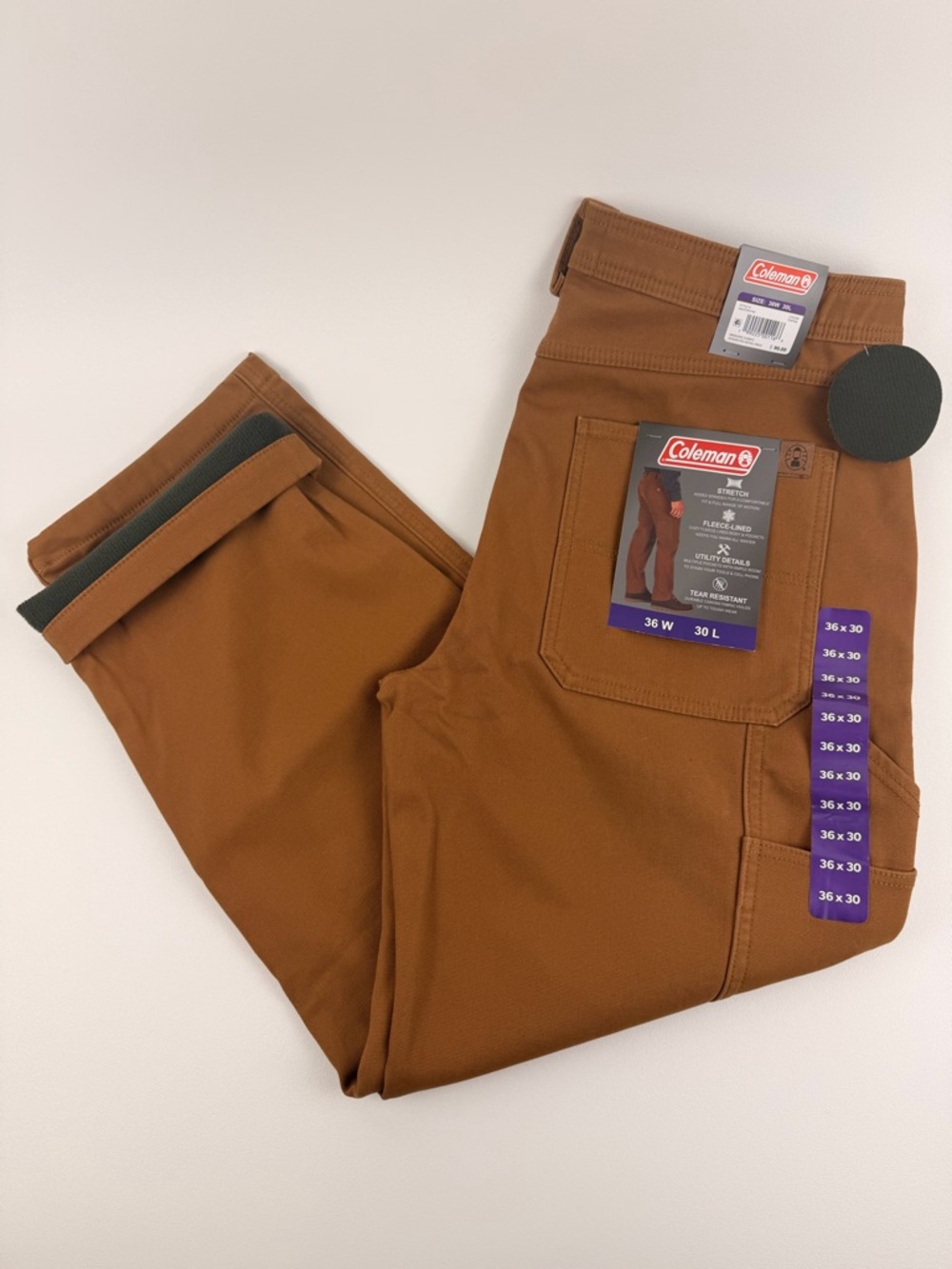 COLEMAN Workwear Utility Fleece lined Pants Men’s size 36 X 30